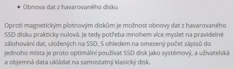 Obnova dat - SSD